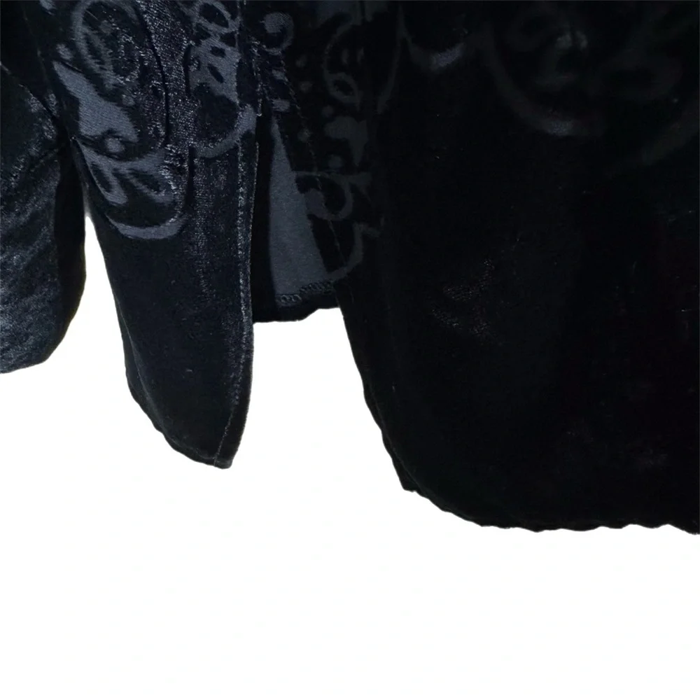Working Classics Designs & Co. Silk Blend Velvet Burn Out Blouse Top 22/24 Black - Picture 5 of 7